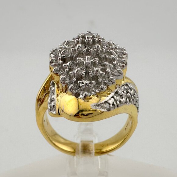 Marquise Cut 1.00 Ct Diamond Cluster Ring Size 8 - Picture 7 of 16